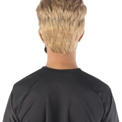 Adult Men's 10" Inch Short Length Straight Halloween Cosplay Pyromaniac Beach Bum Flicker Character Costume Wig, Synthetic Soft Fiber Hair With Black Beard | HPO 12 Adult Men's 10