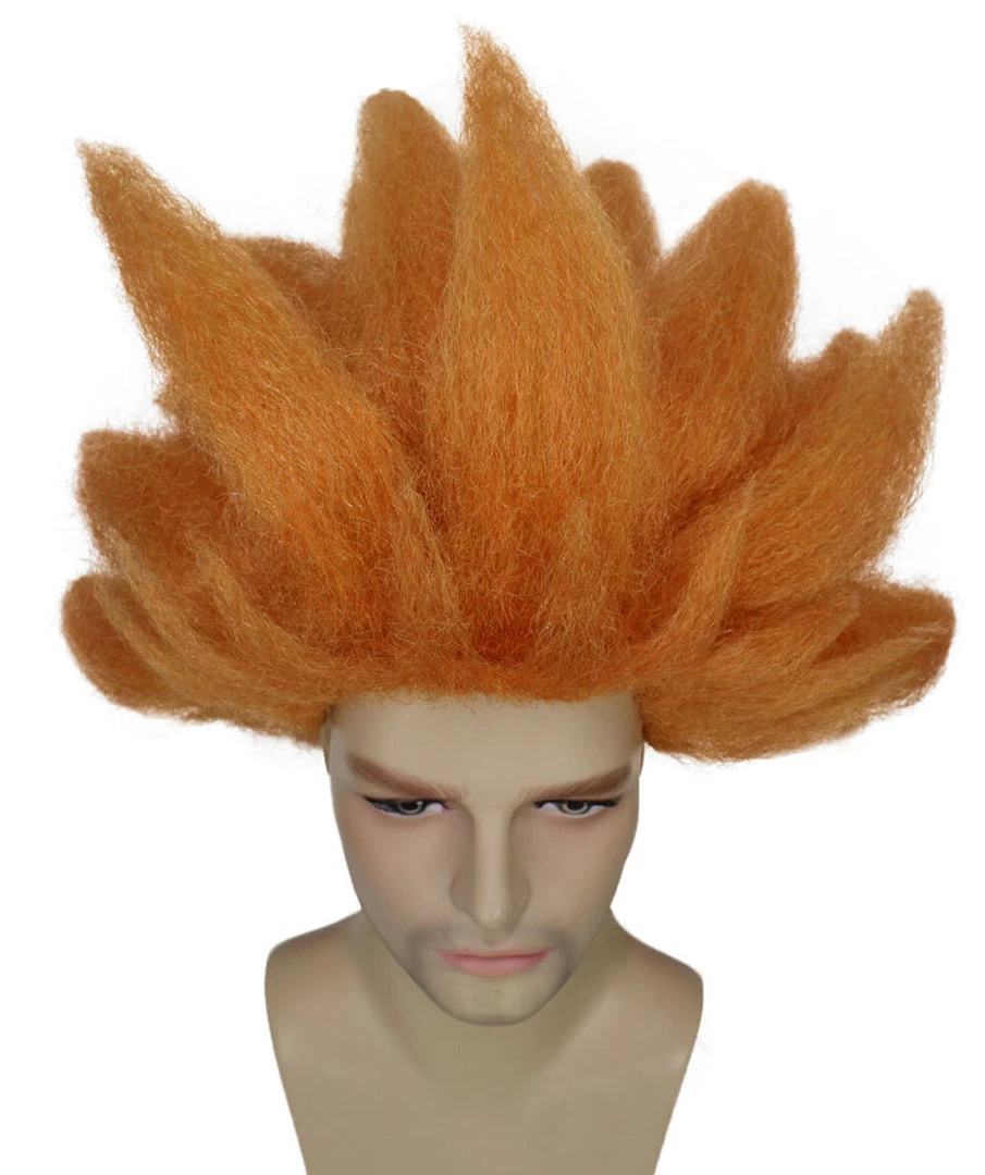 Adult Men's 18" Inch Long Halloween Cosplay Spiked Monster Fighter Costume Orange Wig, Synthetic Soft Fiber Hair, Perfect For Your Next Video Game Anime Convention | HPO 8 Adult Men's 18" Inch Long Halloween Cosplay Spiked Monster Fighter Costume Orange Wig, Synthetic Soft Fiber Hair, Perfect For Your Next Video Game Anime Convention | HPO