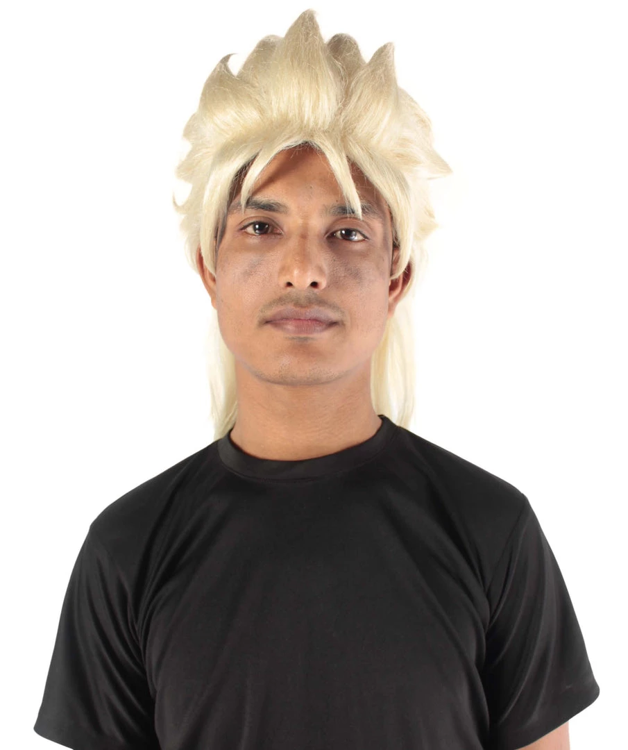 Adult Men's 21" Inch Long Length Spiked Halloween Cosplay Animated Fighter Dio Blonde Wig, Synthetic Soft Fiber Hair, Perfect For Your Next Convention And Group Anime Party! | HPO 1 Adult Men's 21" Inch Long Length Spiked Halloween Cosplay Animated Fighter Dio Blonde Wig, Synthetic Soft Fiber Hair, Perfect For Your Next Convention And Group Anime Party! | HPO