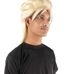 Adult Men's 21" Inch Long Length Spiked Halloween Cosplay Animated Fighter Dio Blonde Wig, Synthetic Soft Fiber Hair, Perfect For Your Next Convention And Group Anime Party! | HPO 14 Adult Men's 21