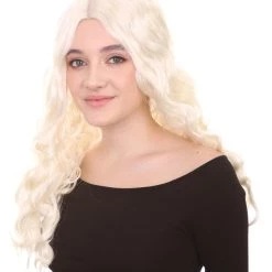 Adult Women's 21" Inch Long Length Halloween Animated Princess Of Frost Kingdom Costume Wig, Synthetic Soft Fiber Hair, Perfect For Your Next Convention And Group Anime Party! | HPO