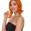 Adult Women's 11" Inch Medium Length Straight C-Part Lace Natural Orange Chess Character Beauty Wig, 100% Heat Resistant Fibers, Perfect For Your Everyday Wear And Styling To Your Expectations! | Nunique
