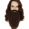 Adult Men's 19" Inch Long Length Halloween Brown Magical Giant Costume Wig With Beard, Synthetic Soft Fiber Hair, Perfect For Your Next Festival And Group Cosplay Party! | HPO