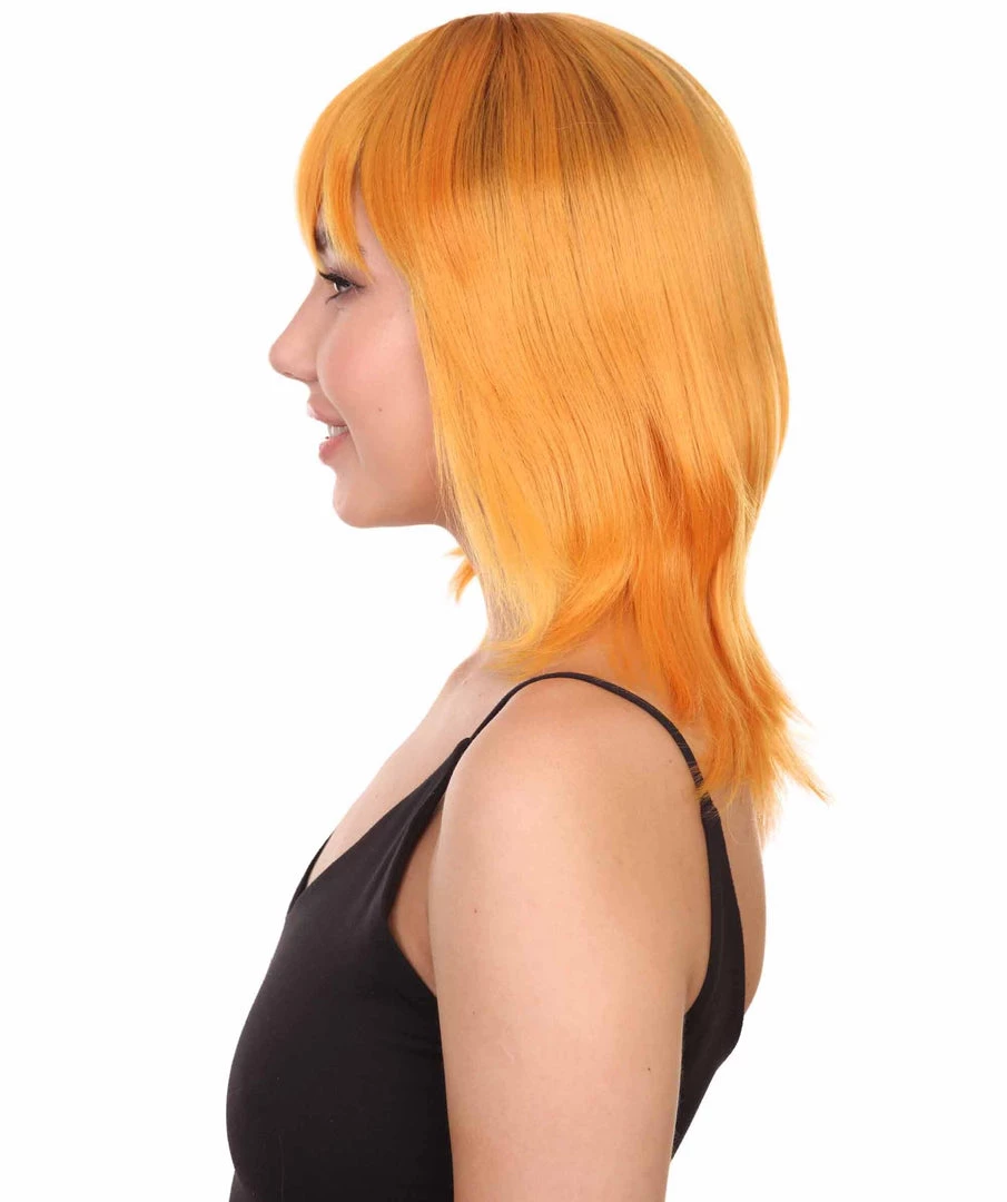 Nunique Adult Women's 17" Inch Long Length Halloween Cosplay Orange Pop Singer Mullet Wig, Synthetic Soft Fiber Hair, Perfect For Your Next Festival And Group Anime Party! | Nunique 4 Nunique Adult Women's 17" Inch Long Length Halloween Cosplay Orange Pop Singer Mullet Wig, Synthetic Soft Fiber Hair, Perfect For Your Next Festival And Group Anime Party! | Nunique