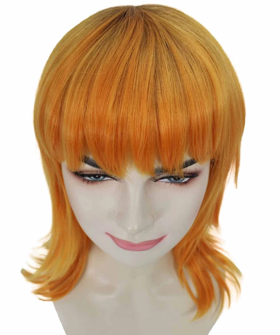 Nunique Adult Women's 17" Inch Long Length Halloween Cosplay Orange Pop Singer Mullet Wig, Synthetic Soft Fiber Hair, Perfect For Your Next Festival And Group Anime Party! | Nunique 8 Nunique Adult Women's 17" Inch Long Length Halloween Cosplay Orange Pop Singer Mullet Wig, Synthetic Soft Fiber Hair, Perfect For Your Next Festival And Group Anime Party! | Nunique
