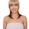 Adult Women's 16" Inch Long Length Halloween Cosplay Brown American Actress Mullet Wig, Synthetic Soft Fiber Hair, Perfect For Your Next Festival And Group Anime Party! | Nunique