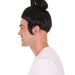 Adult Men's Japanese Samurai Wig Black | HPO