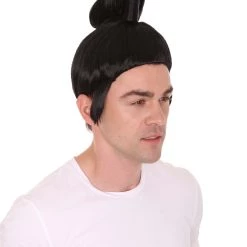 Adult Men's Japanese Samurai Wig Black | HPO