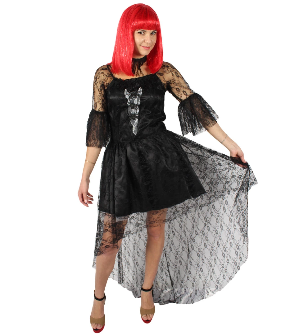 HPO Adult Women's Black And White Dress Dreadful Costume Bundle 1 HPO Adult Women's Black And White Dress Dreadful Costume Bundle