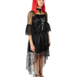 HPO Adult Women's Black And White Dress Dreadful Costume Bundle 14 HPO Adult Women's Black And White Dress Dreadful Costume Bundle