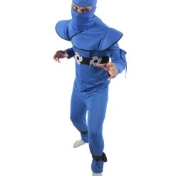 HPO Adult Men's Dark Blue Ninja Cosplay Costume Bundle