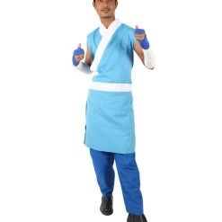HPO Adult Men's Blue & White Straight Long Waterbender Animated Costume