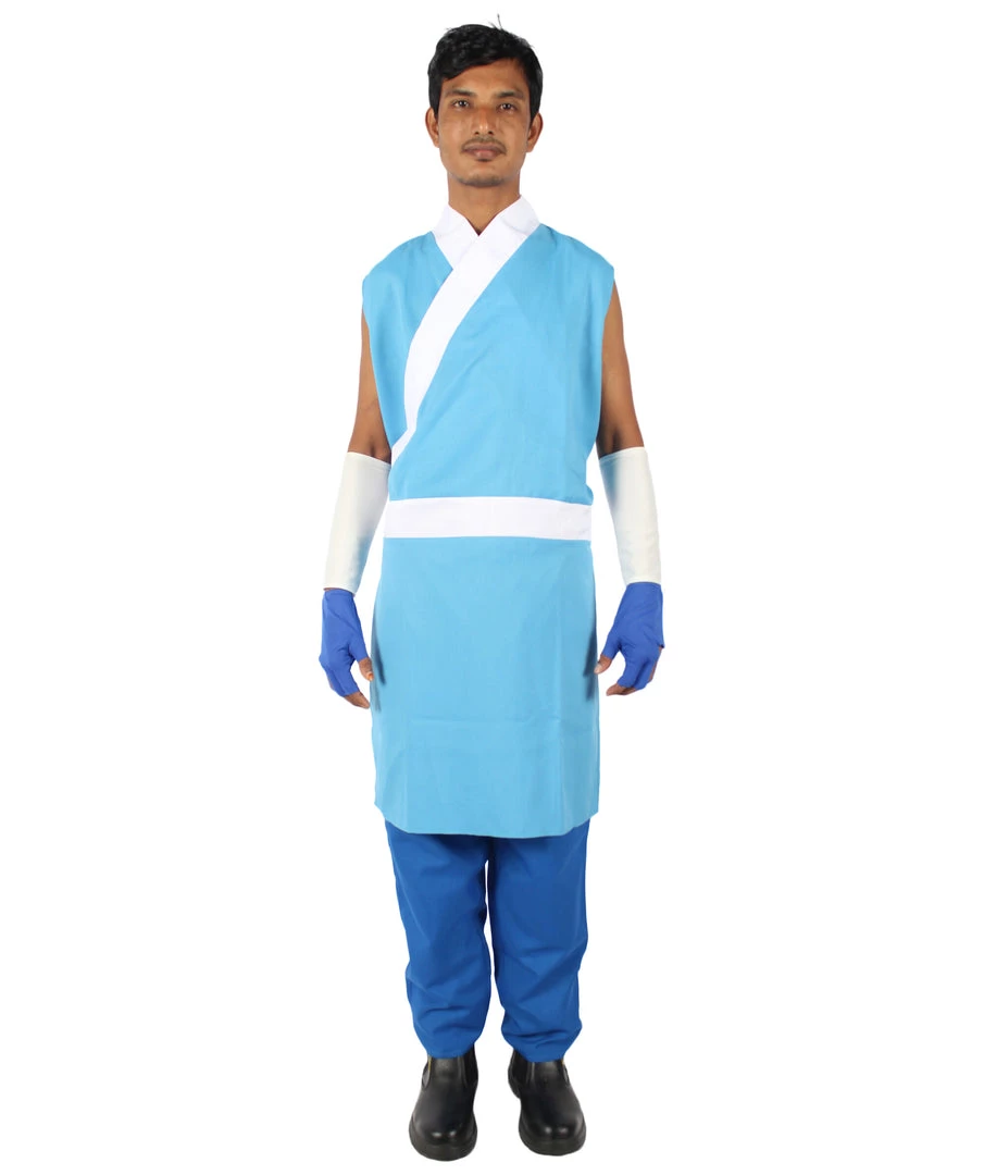 HPO Adult Men's Blue & White Straight Long Waterbender Animated Costume 2 HPO Adult Men's Blue & White Straight Long Waterbender Animated Costume