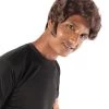 HPO Adult Men's Halloween Baroque Brown Renaissance Wig With Long Side Burns