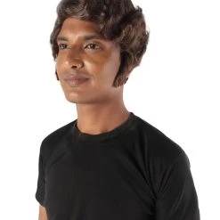 HPO Adult Men's Halloween Baroque Brown Renaissance Wig With Long Side Burns 11 HPO Adult Men's Halloween Baroque Brown Renaissance Wig With Long Side Burns