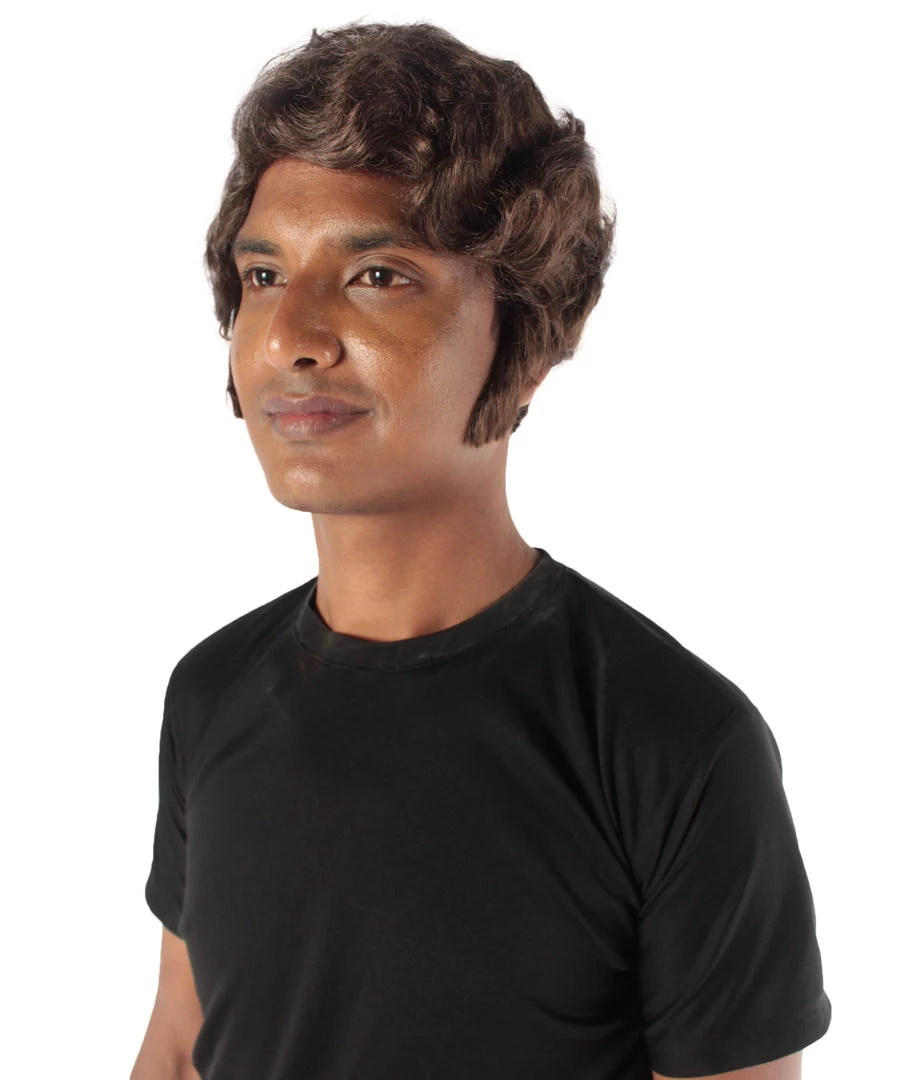 HPO Adult Men's Halloween Baroque Brown Renaissance Wig With Long Side Burns 3 HPO Adult Men's Halloween Baroque Brown Renaissance Wig With Long Side Burns