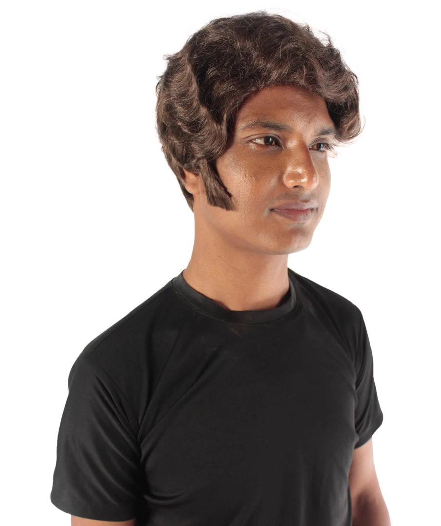 HPO Adult Men's Halloween Baroque Brown Renaissance Wig With Long Side Burns 7 HPO Adult Men's Halloween Baroque Brown Renaissance Wig With Long Side Burns