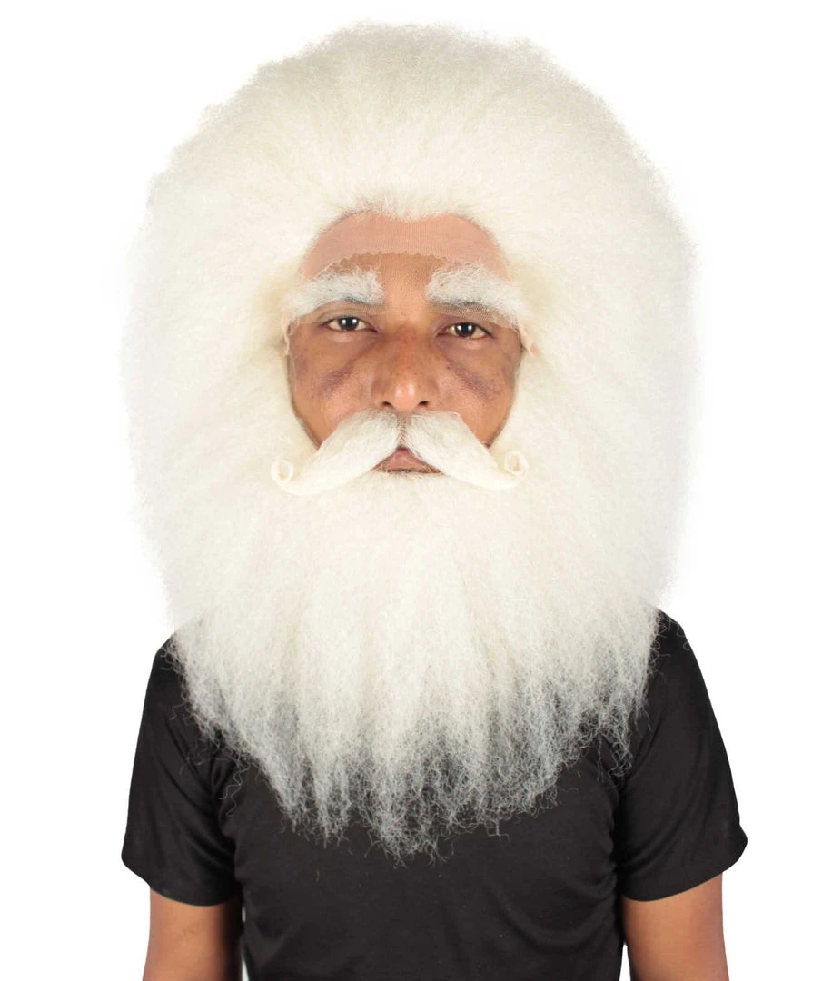 HPO Adult Unisex Christmas Side/Back Lace Front Santa Wig And Beard 8 HPO Adult Unisex Christmas Side/Back Lace Front Santa Wig And Beard