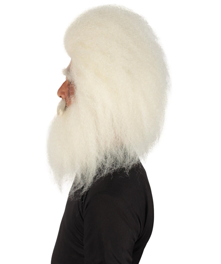 HPO Adult Unisex Christmas Side/Back Lace Front Santa Wig And Beard 4 HPO Adult Unisex Christmas Side/Back Lace Front Santa Wig And Beard