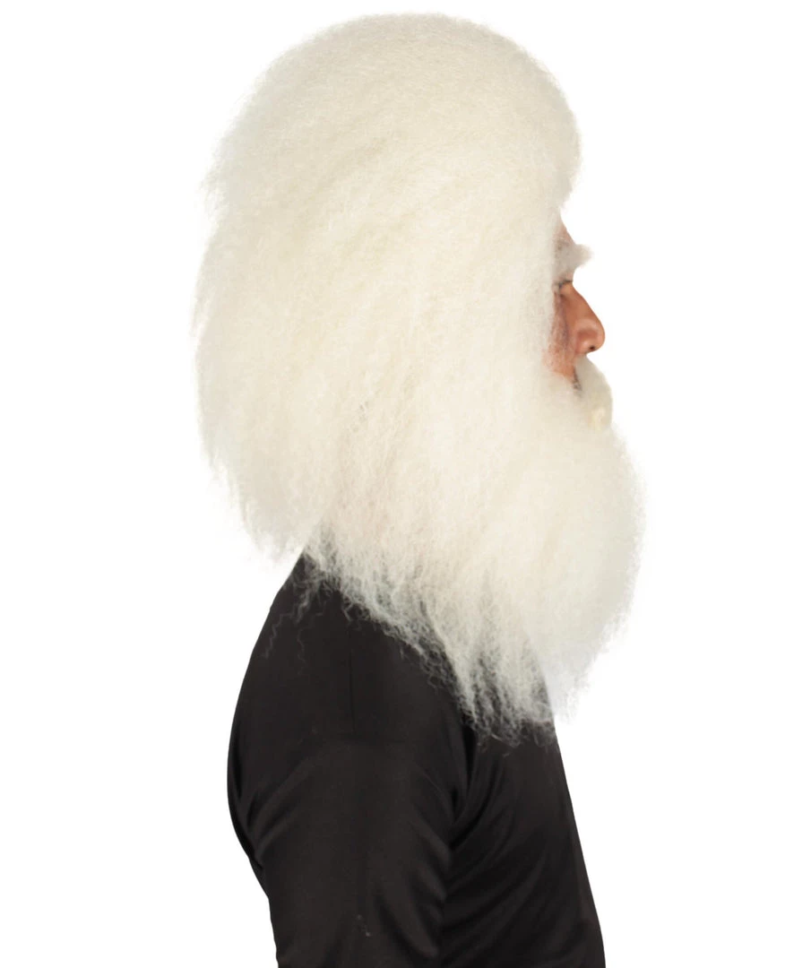 HPO Adult Unisex Christmas Side/Back Lace Front Santa Wig And Beard 6 HPO Adult Unisex Christmas Side/Back Lace Front Santa Wig And Beard