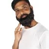 HPO Adult Men's Long Frizzly Black Box Beard, High Quality Synthetic Fiber
