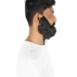 HPO Adult Men's Long Frizzly Black Box Beard, High Quality Synthetic Fiber 11 HPO Adult Men's Long Frizzly Black Box Beard, High Quality Synthetic Fiber