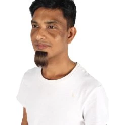 HPO Adult Men's Brown Long False Goatee, High Quality Synthetic Fiber