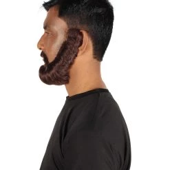 HPO Adult Men's Dark Brown Boxed Beard, High Quality Synthetic Fiber