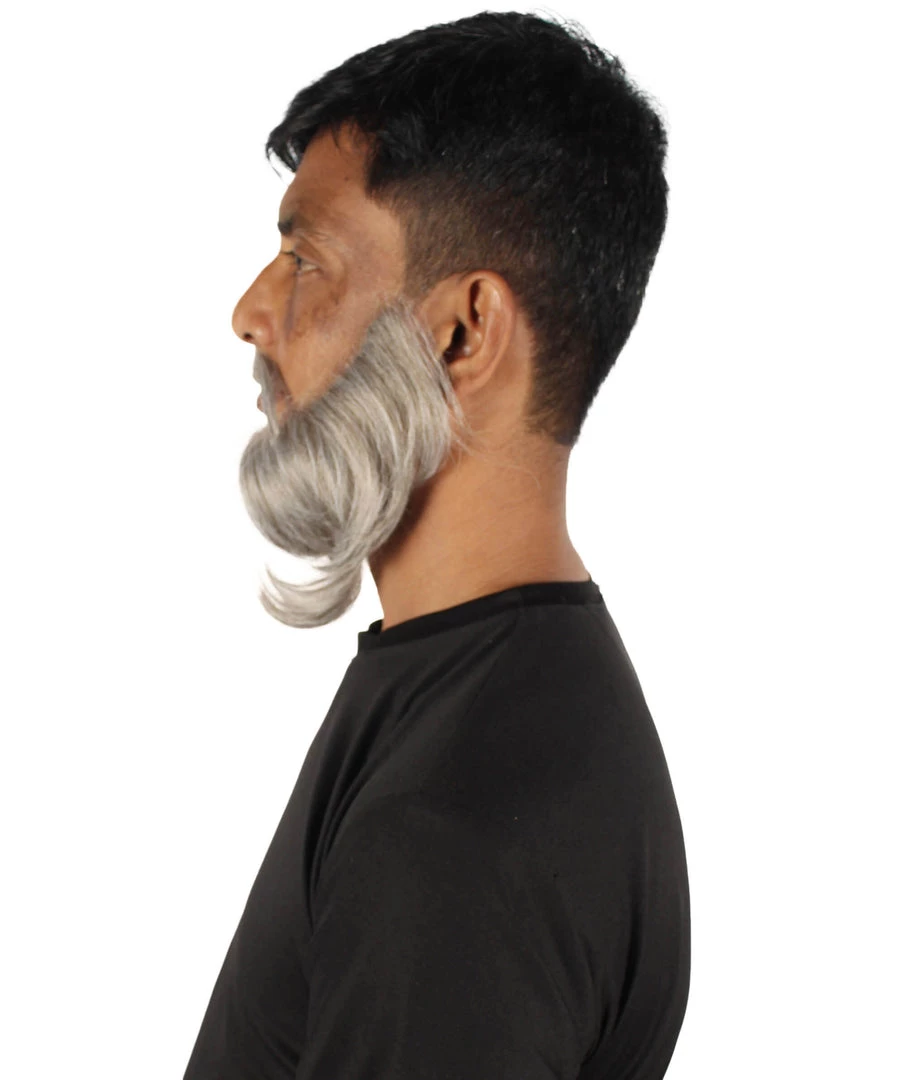 HPO Adult Men's Medium Length Silver Garibaldi Beard, Synthetic Fiber 4 HPO Adult Men's Medium Length Silver Garibaldi Beard, Synthetic Fiber