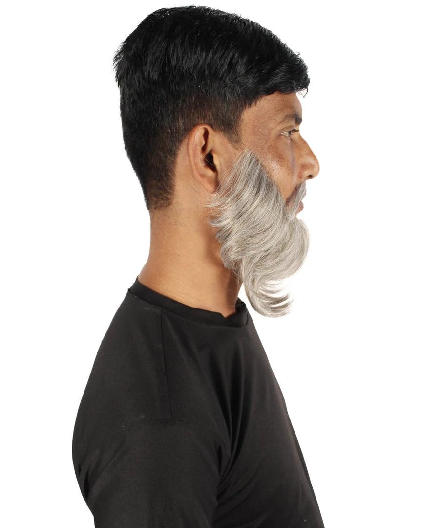 HPO Adult Men's Medium Length Silver Garibaldi Beard, Synthetic Fiber 5 HPO Adult Men's Medium Length Silver Garibaldi Beard, Synthetic Fiber