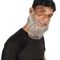 HPO Adult Men's Medium Length Silver Garibaldi Beard, Synthetic Fiber 15 HPO Adult Men's Medium Length Silver Garibaldi Beard, Synthetic Fiber