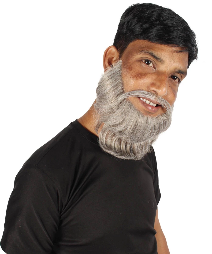 HPO Adult Men's Medium Length Silver Garibaldi Beard, Synthetic Fiber 8 HPO Adult Men's Medium Length Silver Garibaldi Beard, Synthetic Fiber