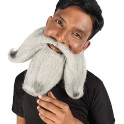 HPO Adult Men's Giant Twisted Wizard Champion Mustache And Beard, Multiple Color Options, Synthetic Fiber 39 HPO Adult Men's Giant Twisted Wizard Champion Mustache And Beard, Multiple Color Options, Synthetic Fiber