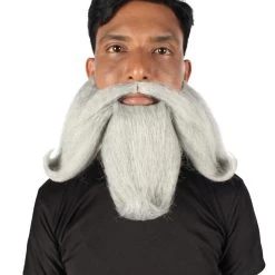 HPO Adult Men's Giant Twisted Wizard Champion Mustache And Beard, Multiple Color Options, Synthetic Fiber 42 HPO Adult Men's Giant Twisted Wizard Champion Mustache And Beard, Multiple Color Options, Synthetic Fiber