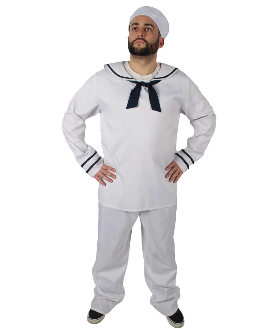 HPO Adult Men's White And Black Sailor Man Costume Bundle 1 HPO Adult Men's White And Black Sailor Man Costume Bundle