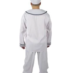 HPO Adult Men's White And Black Sailor Man Costume Bundle 12 HPO Adult Men's White And Black Sailor Man Costume Bundle