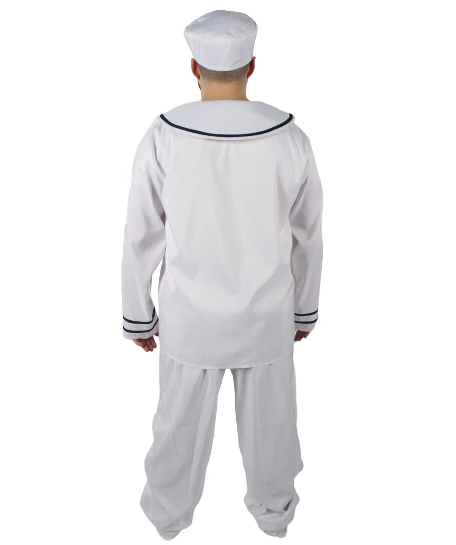 HPO Adult Men's White And Black Sailor Man Costume Bundle 5 HPO Adult Men's White And Black Sailor Man Costume Bundle
