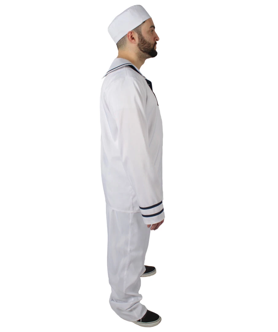HPO Adult Men's White And Black Sailor Man Costume Bundle 6 HPO Adult Men's White And Black Sailor Man Costume Bundle
