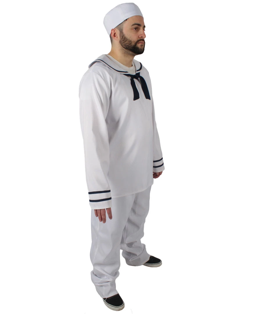 HPO Adult Men's White And Black Sailor Man Costume Bundle 7 HPO Adult Men's White And Black Sailor Man Costume Bundle