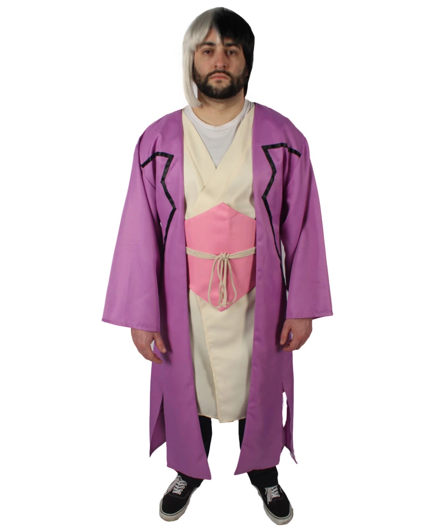 HPO Adult Men's Anime Stone Purple Yukata Overcoat Bundle 2 HPO Adult Men's Anime Stone Purple Yukata Overcoat Bundle