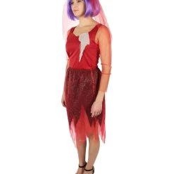 HPO Adult Women's Corpse Bridal Red Dress Animated Movie Costume 11 HPO Adult Women's Corpse Bridal Red Dress Animated Movie Costume