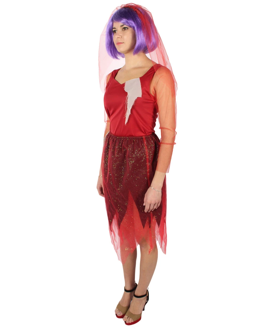 HPO Adult Women's Corpse Bridal Red Dress Animated Movie Costume 3 HPO Adult Women's Corpse Bridal Red Dress Animated Movie Costume