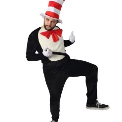 HPO Adult Men's Cat Hat Jumpsuit Costume