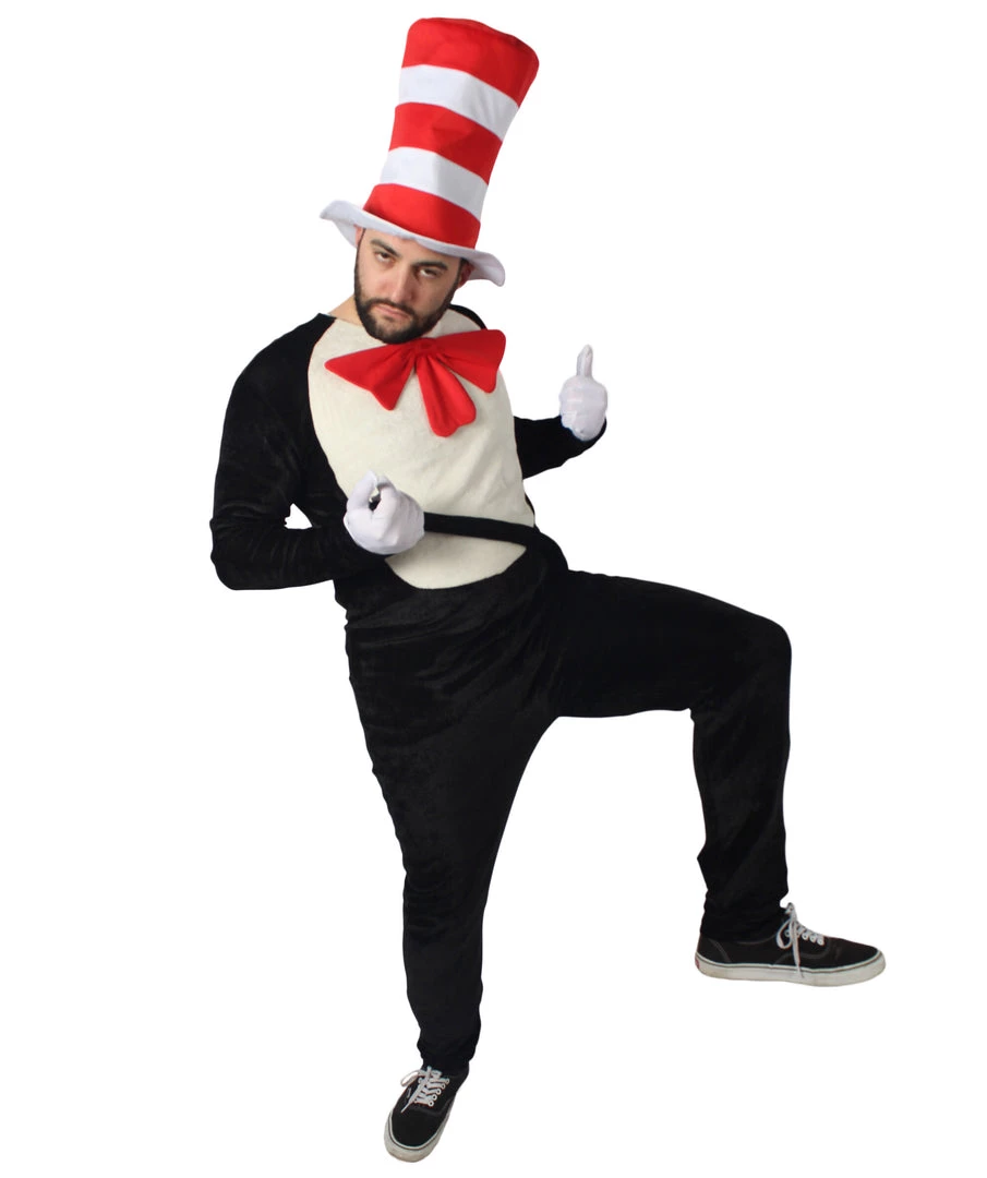 HPO Adult Men's Cat Hat Jumpsuit Costume 1 HPO Adult Men's Cat Hat Jumpsuit Costume
