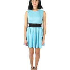 HPO Adult Women's Sky Blue Bubble Superhero Cartoon Costume