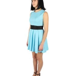 HPO Adult Women's Sky Blue Bubble Superhero Cartoon Costume