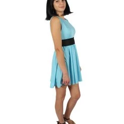 HPO Adult Women's Sky Blue Bubble Superhero Cartoon Costume