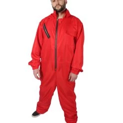 HPO Adult Unisex Red Heist Jumpsuit With Hood Costume