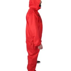 HPO Adult Unisex Red Heist Jumpsuit With Hood Costume