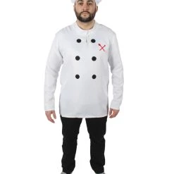 HPO Adult Unisex White Chef Costume Jacket And Toque Blanche Men's